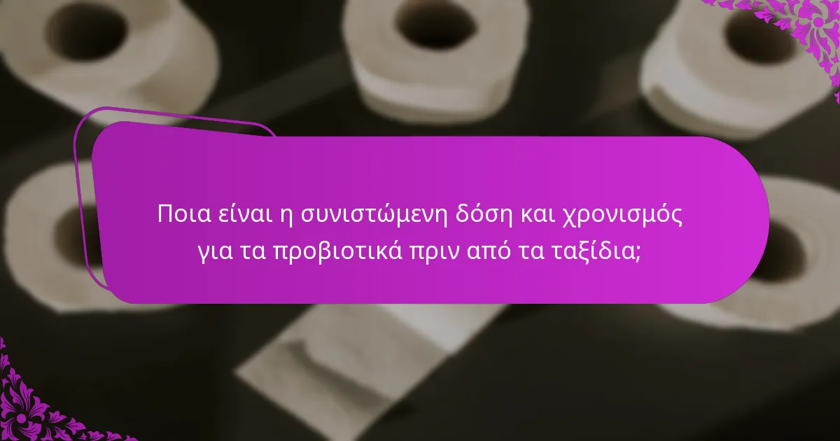 Ποια είναι η συνιστώμενη δόση και χρονισμός για τα προβιοτικά πριν από τα ταξίδια;