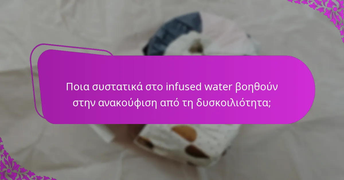 Ποια συστατικά στο infused water βοηθούν στην ανακούφιση από τη δυσκοιλιότητα;