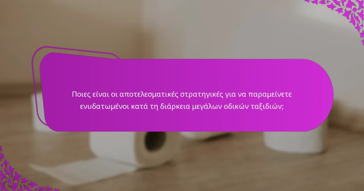 Ποιες είναι οι αποτελεσματικές στρατηγικές για να παραμείνετε ενυδατωμένοι κατά τη διάρκεια μεγάλων οδικών ταξιδιών;