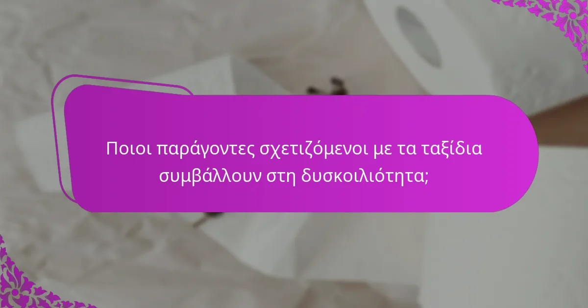 Ποιοι παράγοντες σχετιζόμενοι με τα ταξίδια συμβάλλουν στη δυσκοιλιότητα;