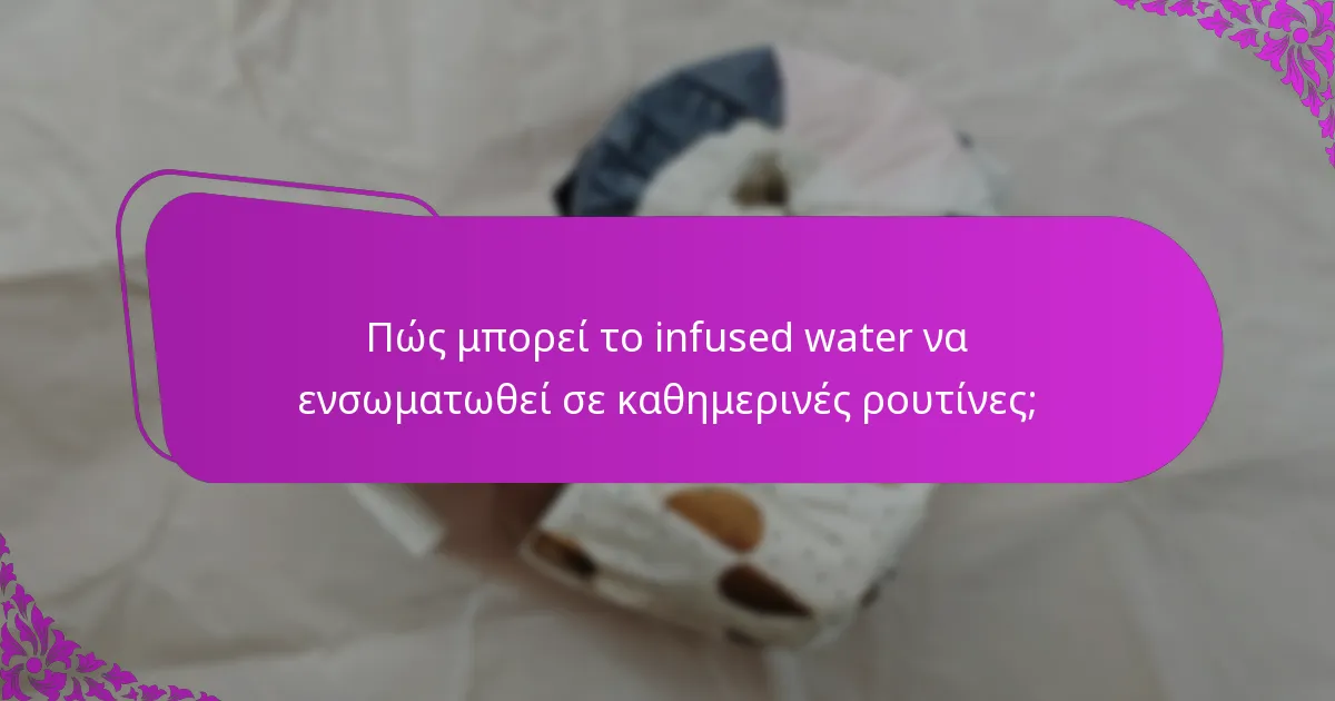 Πώς μπορεί το infused water να ενσωματωθεί σε καθημερινές ρουτίνες;