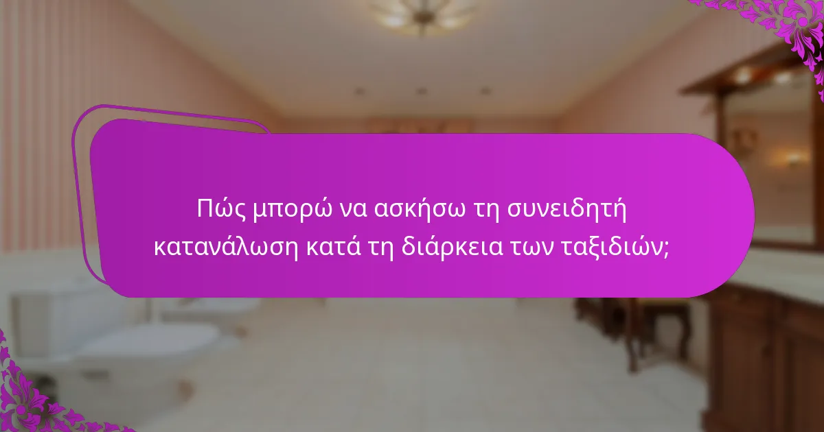 Πώς μπορώ να ασκήσω τη συνειδητή κατανάλωση κατά τη διάρκεια των ταξιδιών;