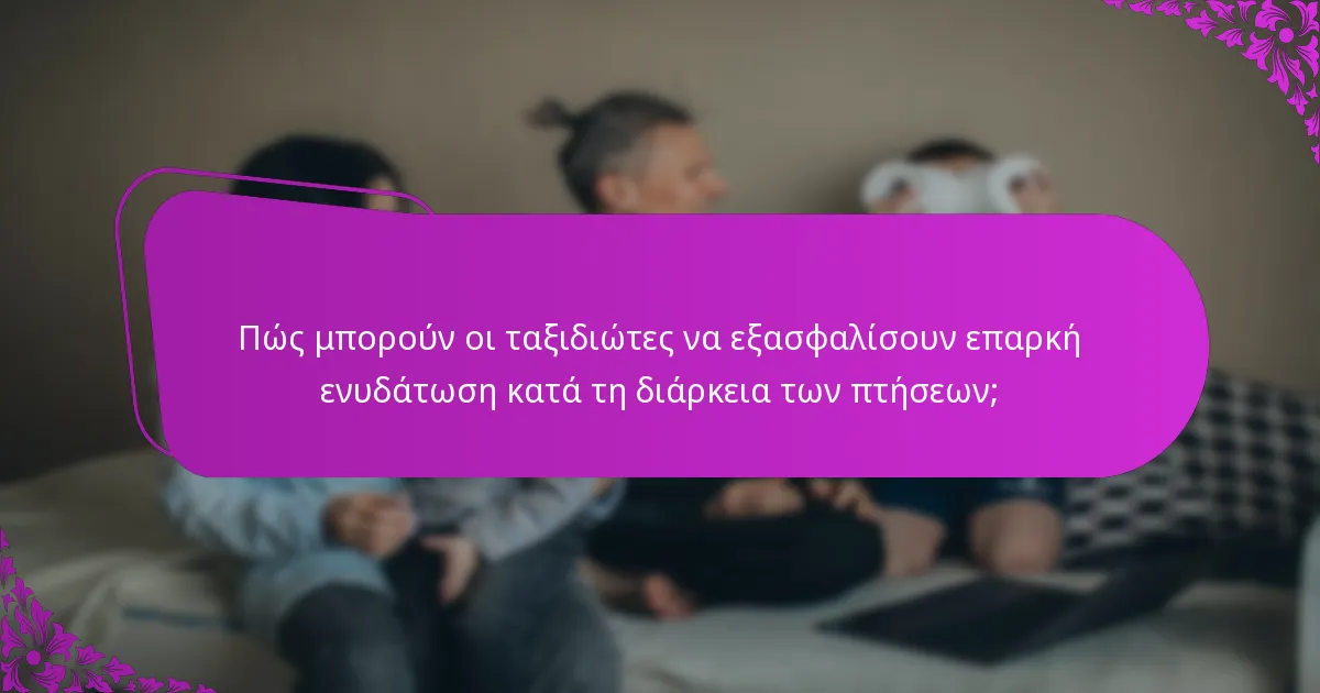 Πώς μπορούν οι ταξιδιώτες να εξασφαλίσουν επαρκή ενυδάτωση κατά τη διάρκεια των πτήσεων;